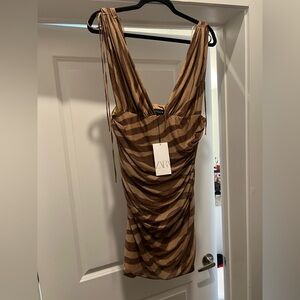 Brand New Zara Brown Zebra Dress